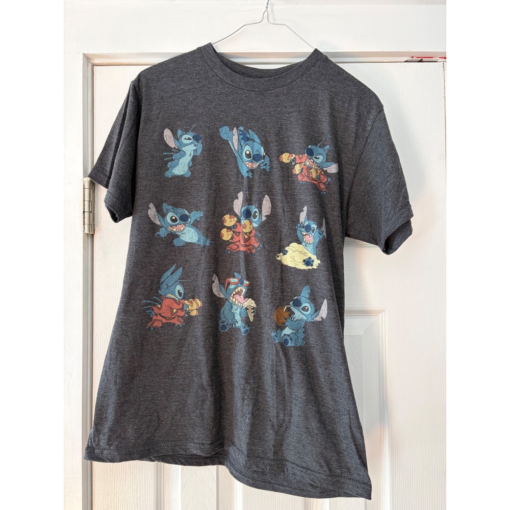 Disney Lilo and Stitch Mens Graphic T-Shirt Charcoal‎ Heather Grey Medium